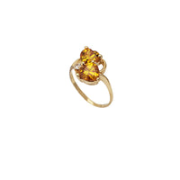 Double Heart CZ Lady Ring (14K).