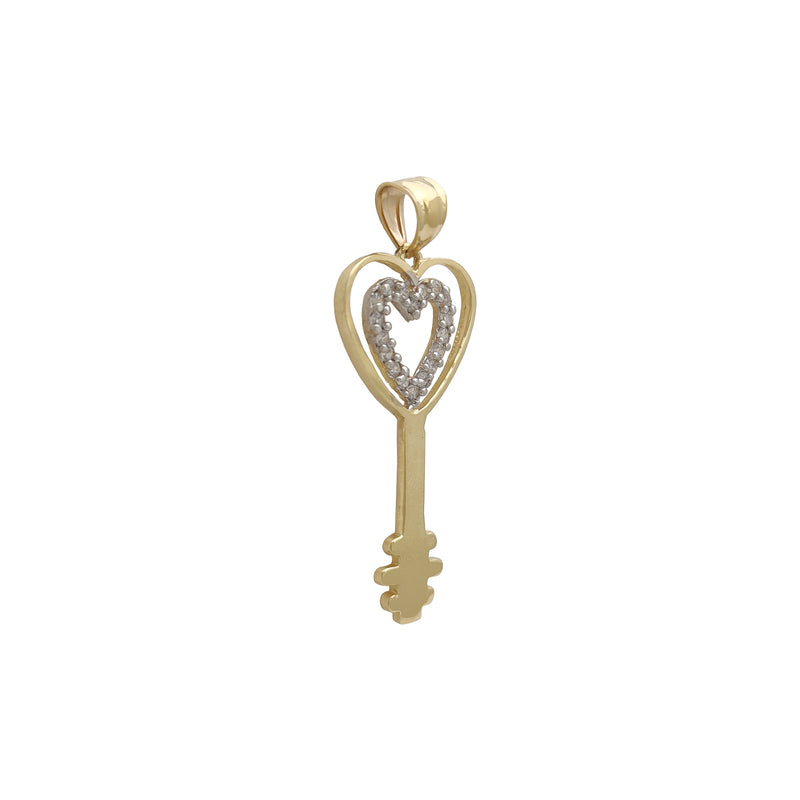 Double Heart Key Pendan (14K) Popular Jewelry New York