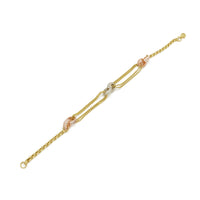 Double Interlocking Bracelet (14K) Yellow Gold, White Gold, Rose Gold, Popular Jewelry