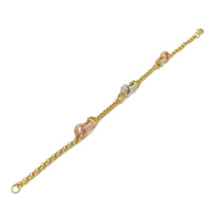 Double Interlocking Bracelet (14K) Yellow Gold, White Gold, Rose Gold, Popular Jewelry