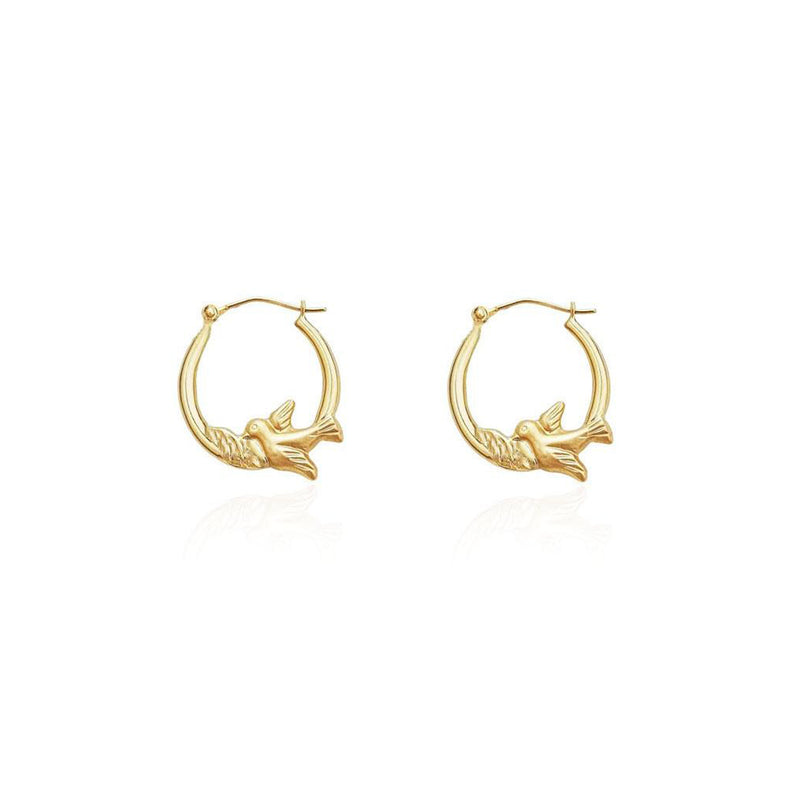 Dove Hoop Earrings (14K) Popular Jewelry New York