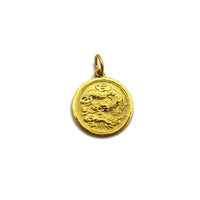 [龙] Colgante de medallón con signo del zodiaco del dragón (24K) Popular Jewelry New York