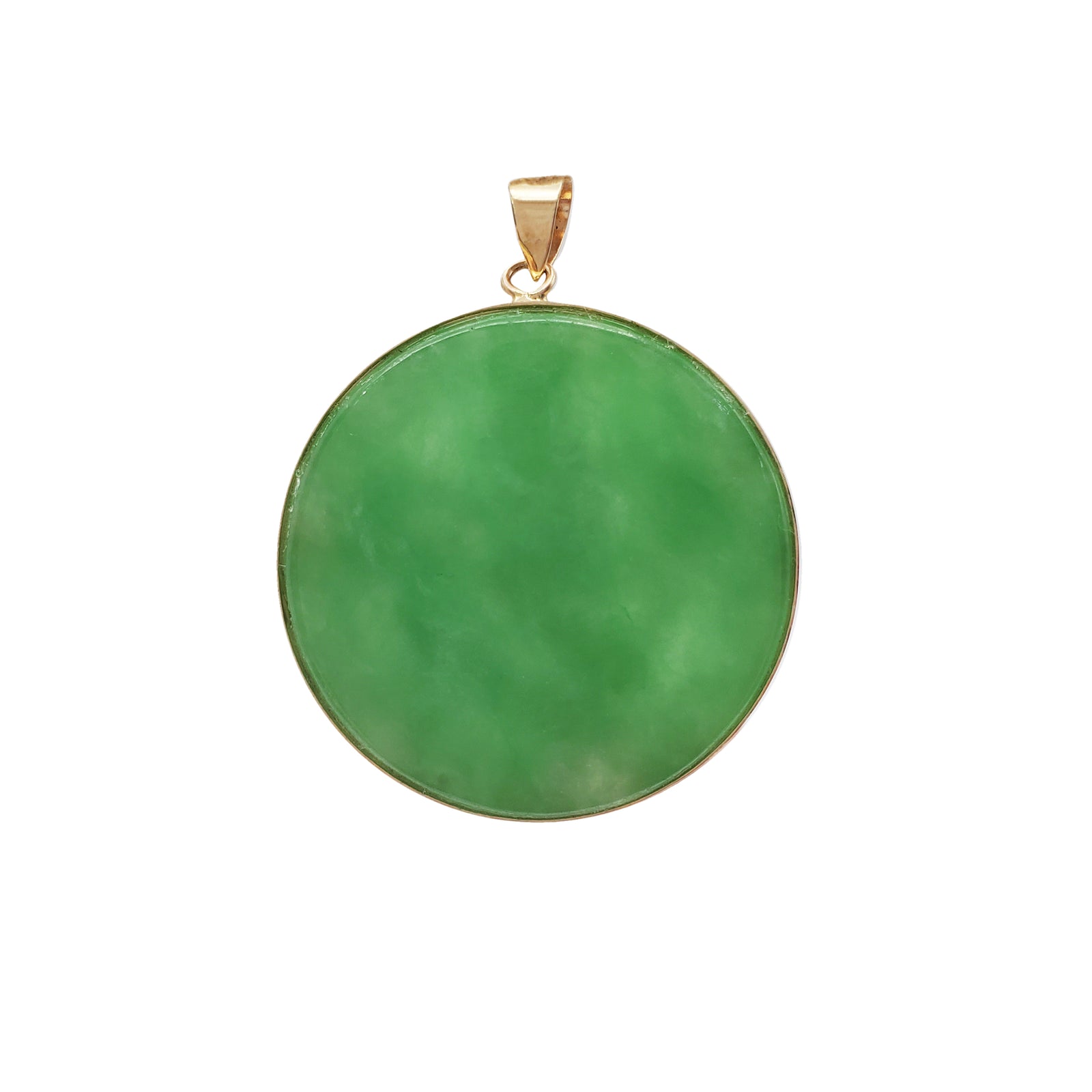 Round Greek Key Dragon Jade Pendant (14K) – Popular J