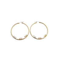Tricolor Elephant Hoop Earrings (14K)