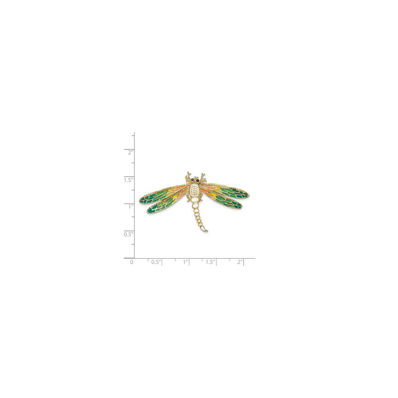 Multi-Color Enamel Dragonfly Charm (14K)