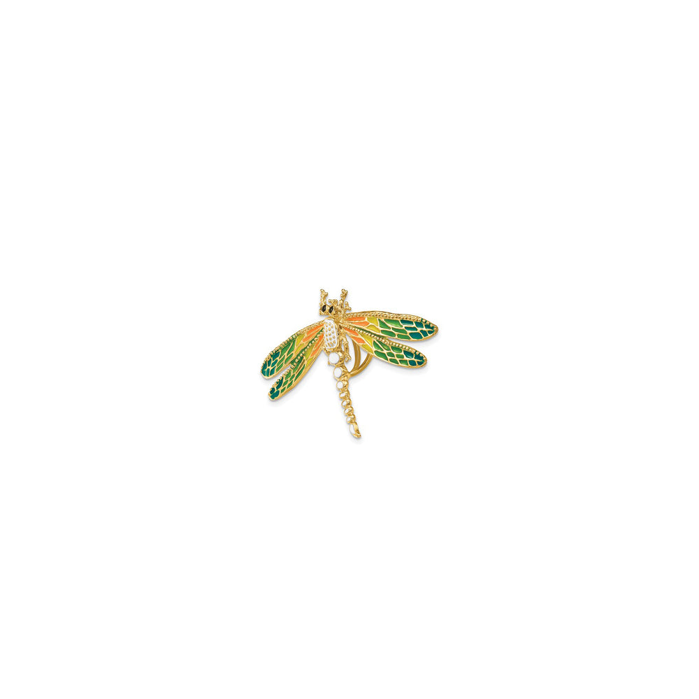 Multi-Color Enamel Dragonfly Charm (14K)