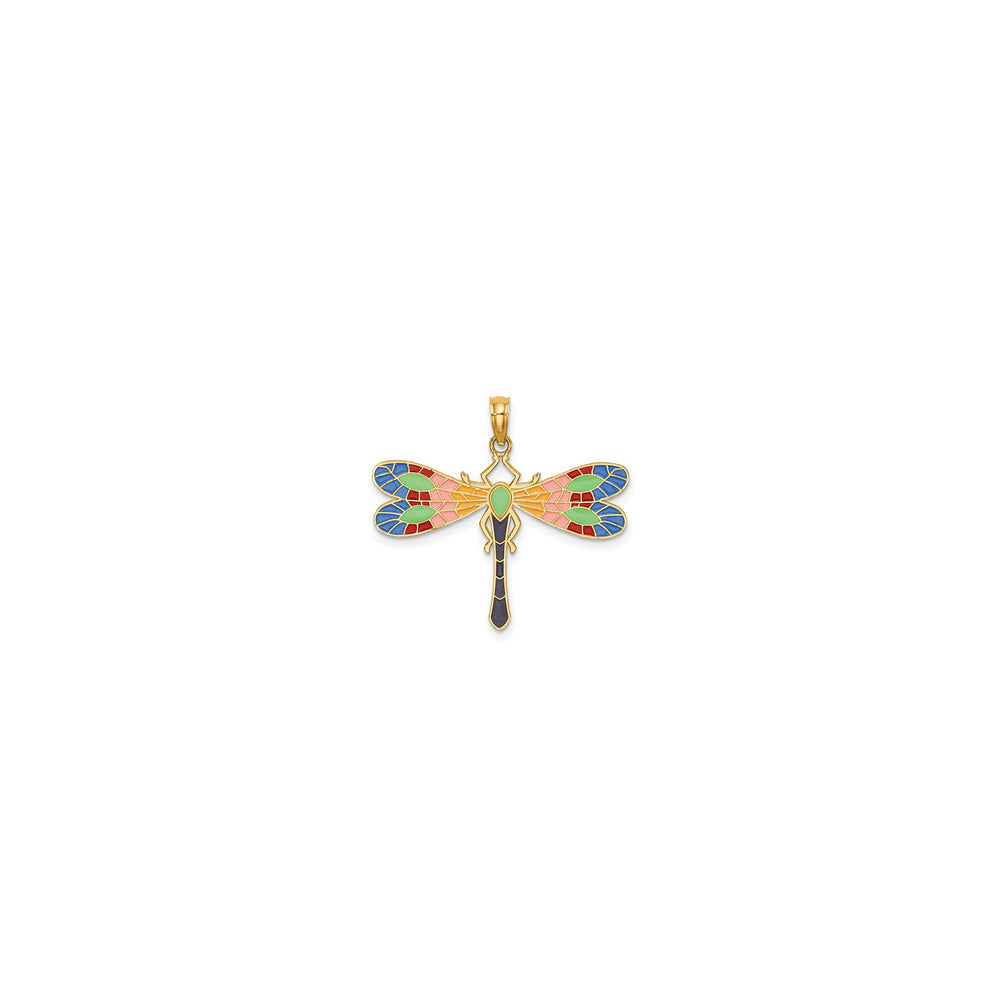 Multi-Color Enamel Dragonfly Charm (14K)