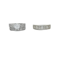 Three Piece Set Engagement Rings (Silver)