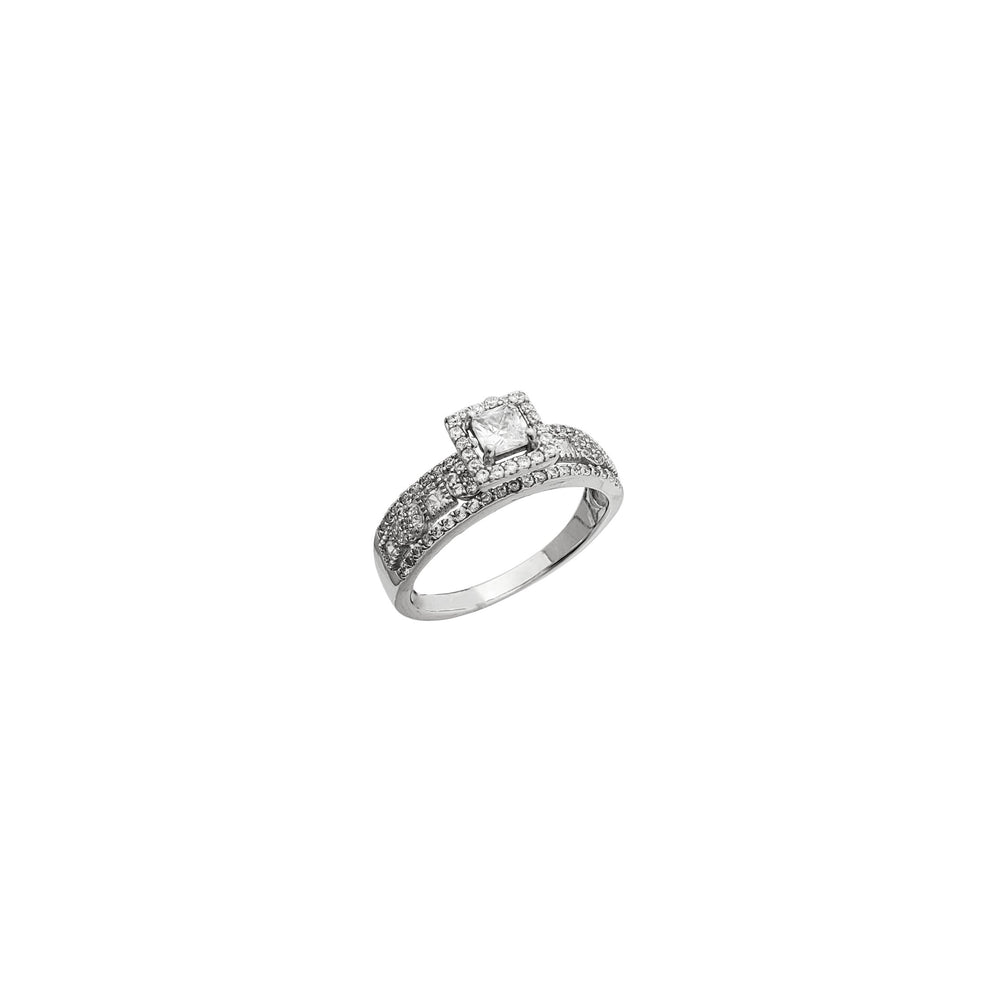 Square Shape Engagement Ring (Silver)