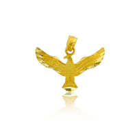 Hängender Anhänger mit ausgebreitetem Adler aus Gelbgold (14 Karat)