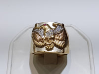 Tri-Gold Eagle Men's Ring 14K - Lucky Diamond 恆福珠寶金行 New York City 169 Canal Street 10013 Jewelry store Playboi Charlie Chinatown @luckydiamondny 2124311180