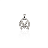 Eagle in Horseshoe Pendant (Silver) New York Popular Jewelry