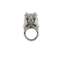 Eastern Dragon Head CZ Ring (Silver)