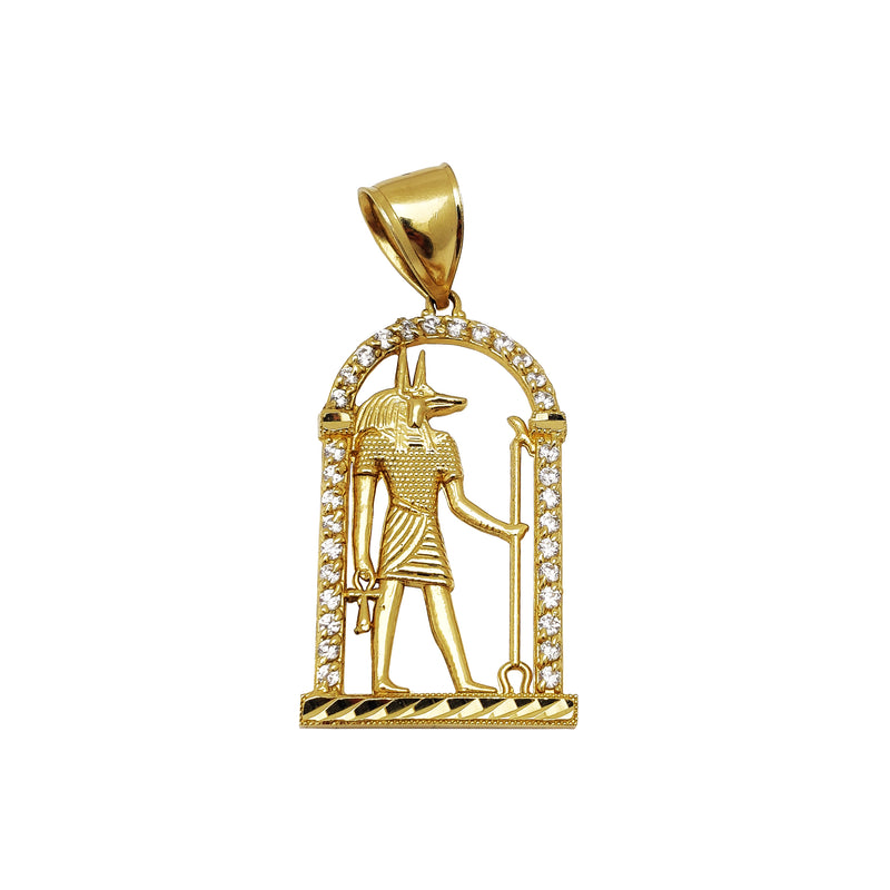 Egyptian Anubis CZ Pendant (14K) Popular Jewelry New York