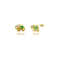 Mini Elephant Stud Earrings (14K)