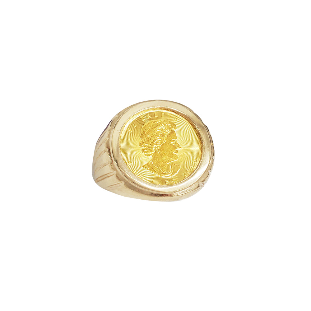 Elizabeth 5 Dollars 2018 Coin Ring (14K)