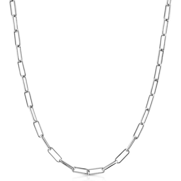 Elongated Cable Chain (Silver) Popular Jewelry New York