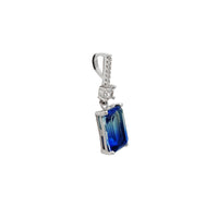 Emerald Cut Blue CZ Pendant (Silver) Popular Jewelry New York