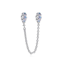 Enamel Lilac Flower Safety Charm for Bracelet (Silver)