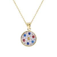 Enameled-Evil Eye Medallion Fancy Necklace (14K) Popular Jewelry New York