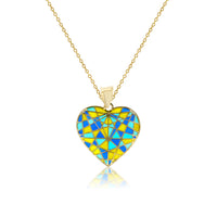 Enameled-Mosaic Heart Fancy Necklace (14K) Popular Jewelry New York