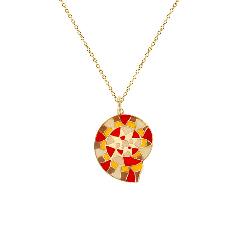 Enameled-Snail Shell Fancy Necklace (14K) Popular Jewelry New York