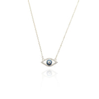 Evil Eye CZ Necklace (Silver)