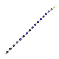 Blauwe boze ogen armband (14K) Popular Jewelry New York