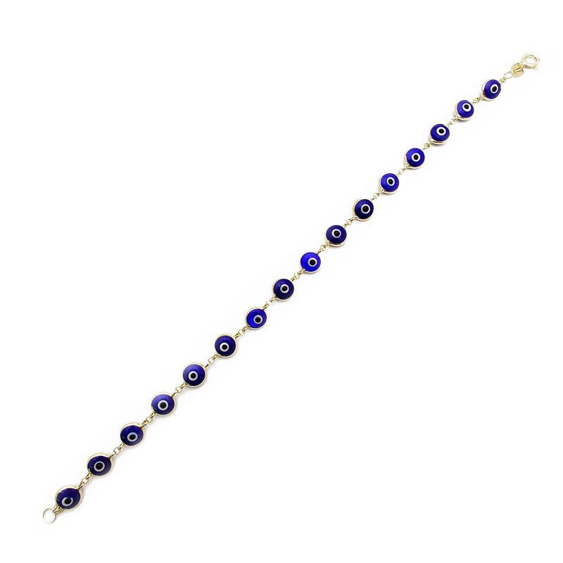 Blue Evil Eyes Bracelet (14K) Popular Jewelry New York