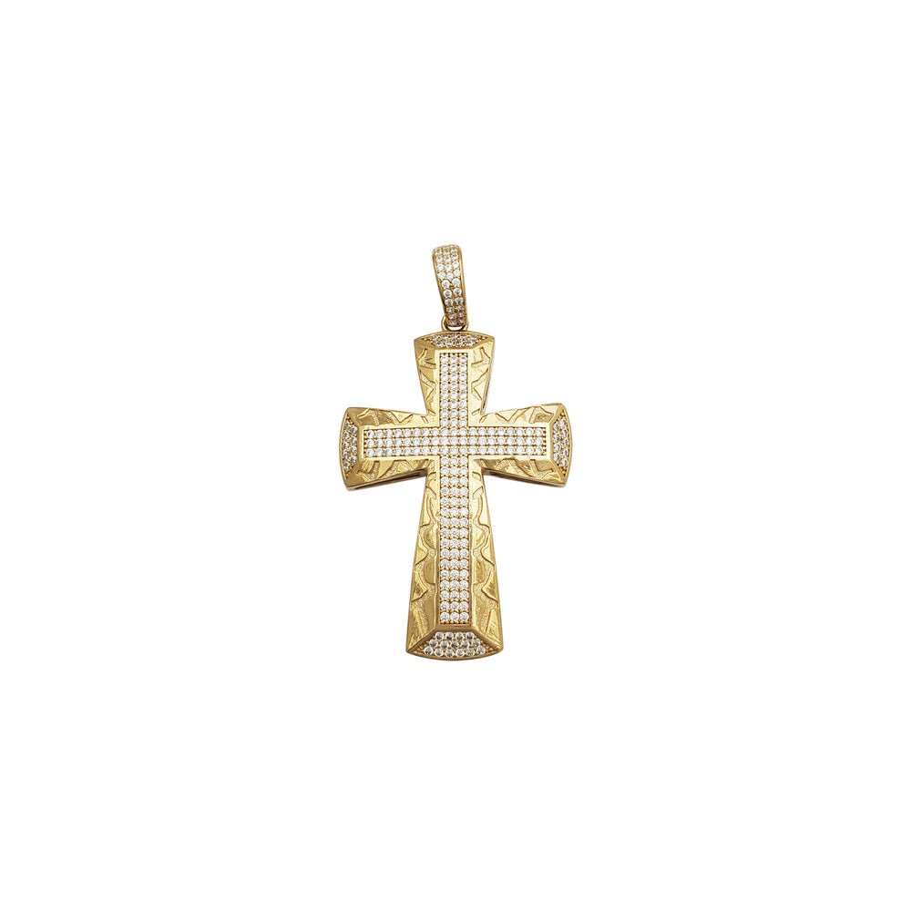 Expanding Cross CZ pendant (14K)