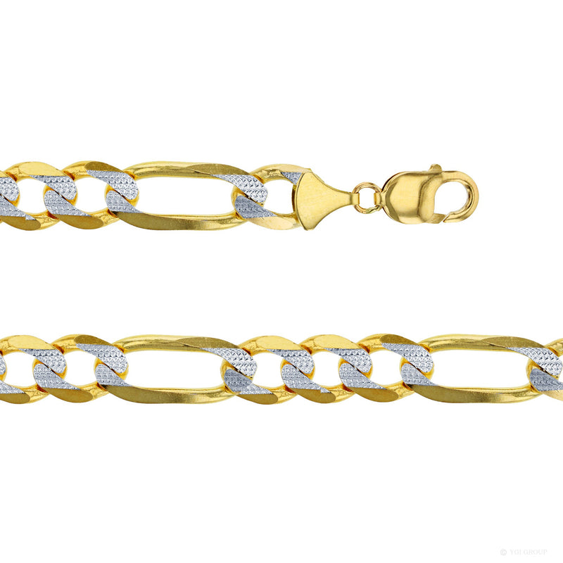 [Solid] Two-Tone Figaro Bracelet (10K).