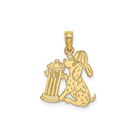 Fireman Hydrant with Dog Pendant (14K)