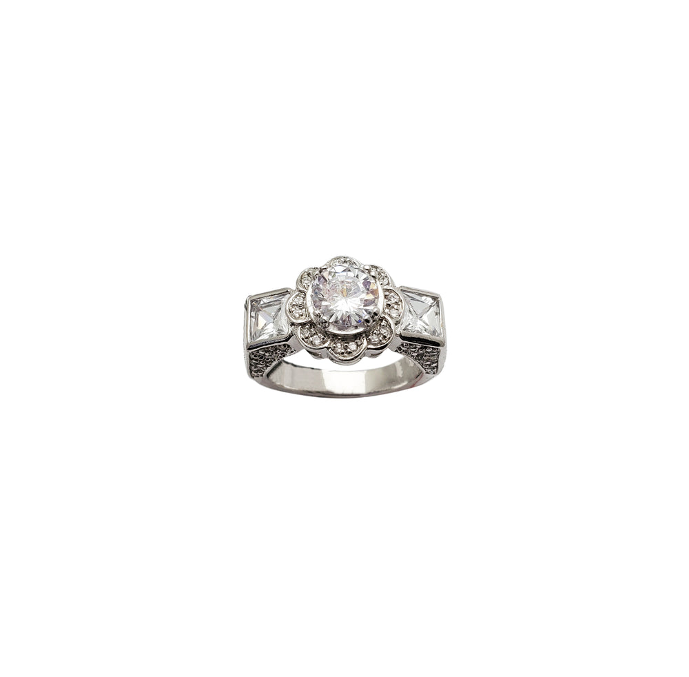 Flower Cocktail Lady Ring (Silver)