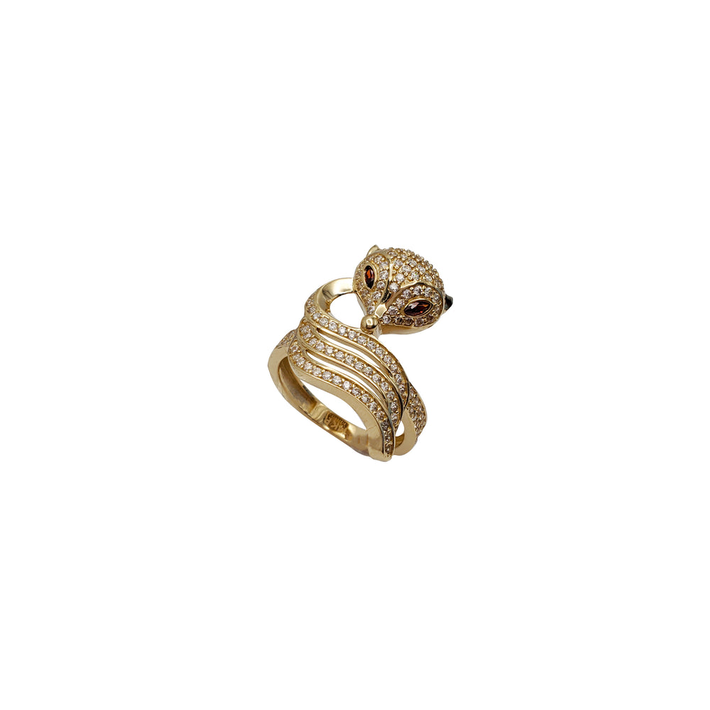 Zirconia Fox & Tail Ring (14K)