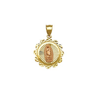 Faceted-Cuts Round Virgin Mary Pendant (14K) Popular Jewelry New York