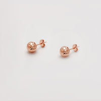 Faceted Cut Ball Stud Earrings (10K) Popular Jewelry New York
