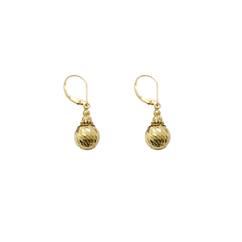 Faceted Cut Balls Drops Earrings (10K) Popular Jewelry New York