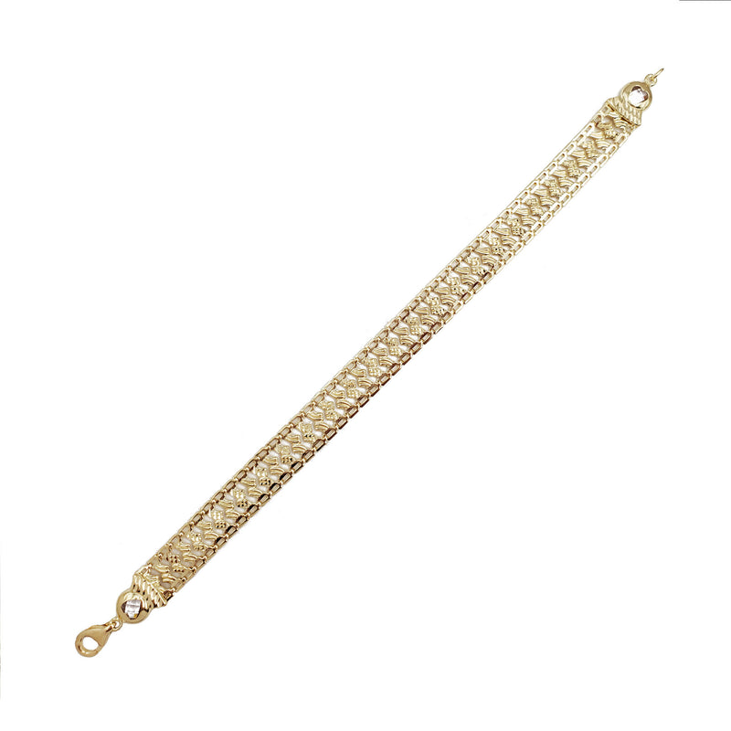 Hollow Fancy Grail Link Bracelet (14K)