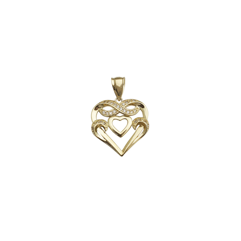 Fancy Infinity Heart CZ Pendant (14K)