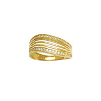 Fancy Semi Pave Curved Stripes Ring (14K) Popular Jewelry Njujork
