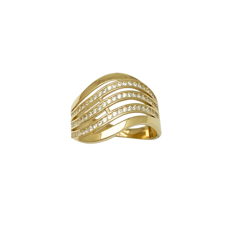 Fancy Stone-Set Wavy Ring (14K) Popular Jewelry New Yorkv