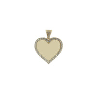 Maza izmēra ledus sirds piemiņas attēlu kulons (14K) Popular Jewelry NY