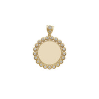 Small Size Milgrain Budded Frame Round Medallion Picture Pendant (14K) Popular Jewelry New York