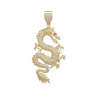 Mặt dây chuyền lớn có họa tiết rồng băng giá (14K) Popular Jewelry Newyork