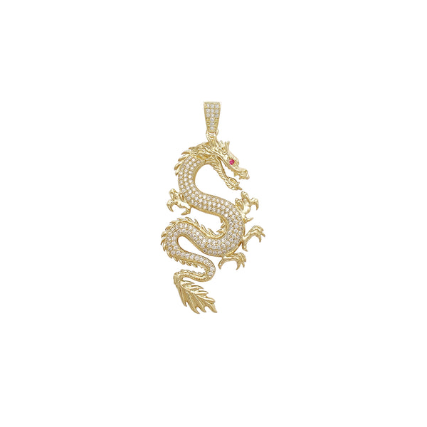 Textured Icy Dragon Small Pendant (14K) Popular Jewelry New York