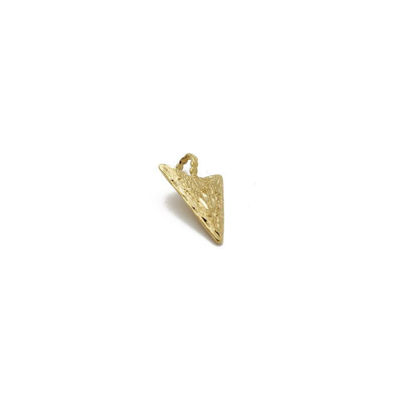 Flint Arrowhead Pendant (14K) 14 Karat Yellow Gold, Diamond Cut, Popular Jewelry New York