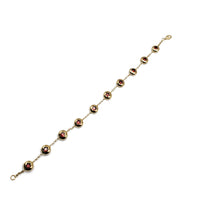Cvjetni otisak narukvica sa perlama od dragog kamenja (14K)