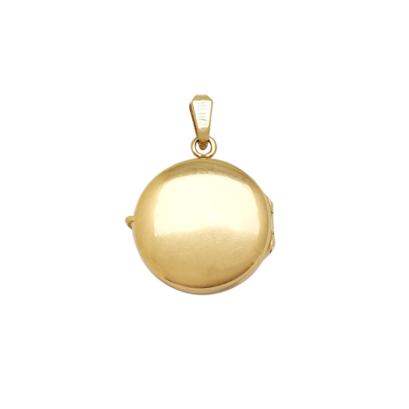 Flower Design Round Locket Pendant (14K) Popular Jewelry New York