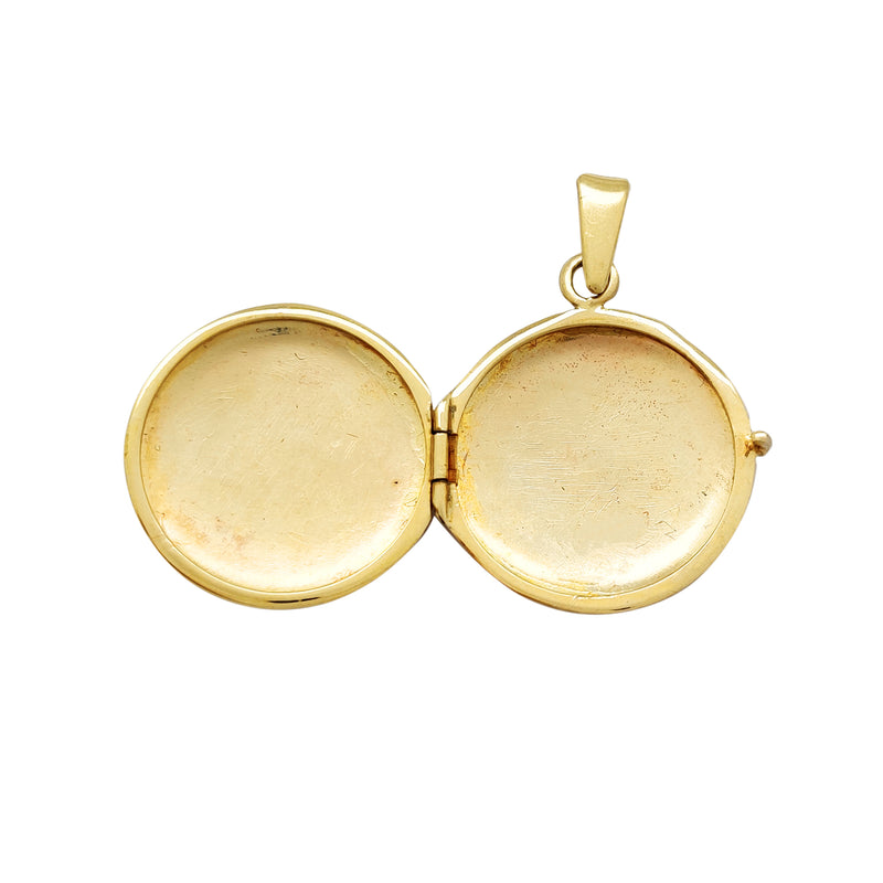 Flower Design Round Locket Pendant (14K) Popular Jewelry New York