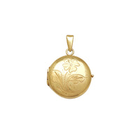 Gėlių dizaino apvalus medaliono pakabukas (14K) Popular Jewelry NY
